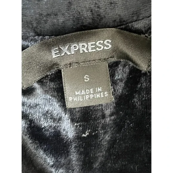Express Women's S Black Blazer Velvet Rayon Coat Chic Casual Career Business - Picture 8 of 9